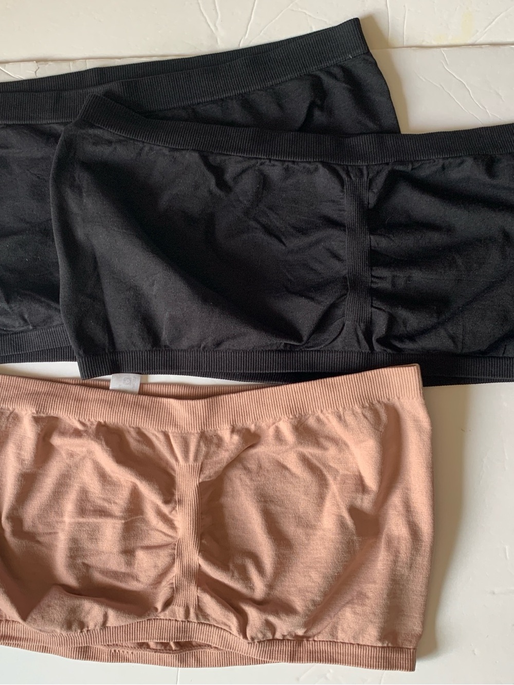 3-Pack Bandeau Bralettes - Black & Blush